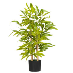 HOMCOM Artificial Bamboo Tree, Fake Plant in Pot for Indoor Outdoor Decor, 15x15x60cm, Green Aosom UK