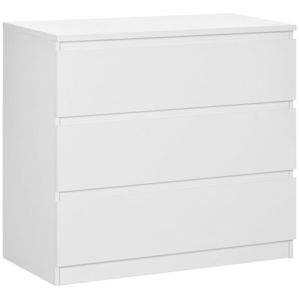 HOMCOM Chest of Drawers, 3-Drawer Storage Organiser Unit for Bedroom, Living Room, White Aosom UK