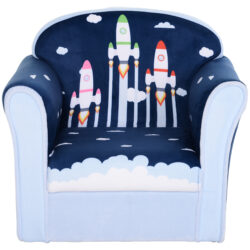 HOMCOM Children Chair Armchair Single Sofa, 50 x 39 x 44cm, for 18M+, Blue Aosom UK