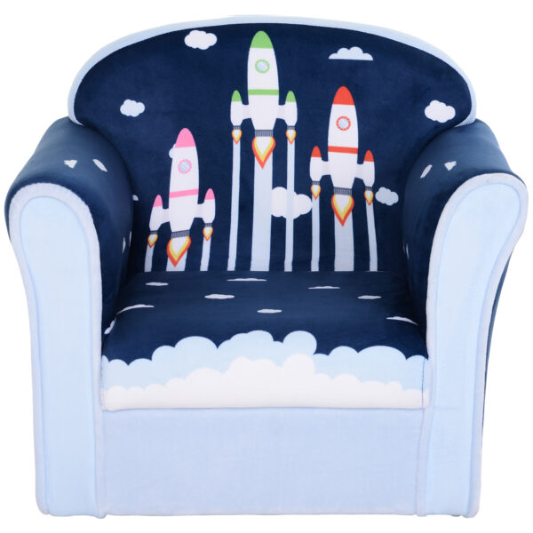 HOMCOM Children Chair Armchair Single Sofa, 50 x 39 x 44cm, for 18M+, Blue Aosom UK
