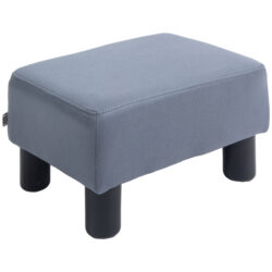 HOMCOM Compact Footstool, Small Foot Rest Chair with Legs for Home Office, 40 x 30 x 24cm, Grey Aosom UK