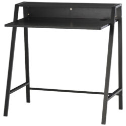 HOMCOM Computer Desk, Black, Home Office Writing Table Workstation with Storage Shelf, Ideal for PC Laptop Aosom UK