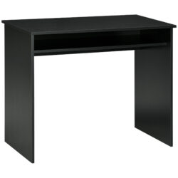 HOMCOM Computer Writing Desk with Storage Compartment Workstation Learning Center for Home Office 90W x 50D(cm) - Black Aosom UK
