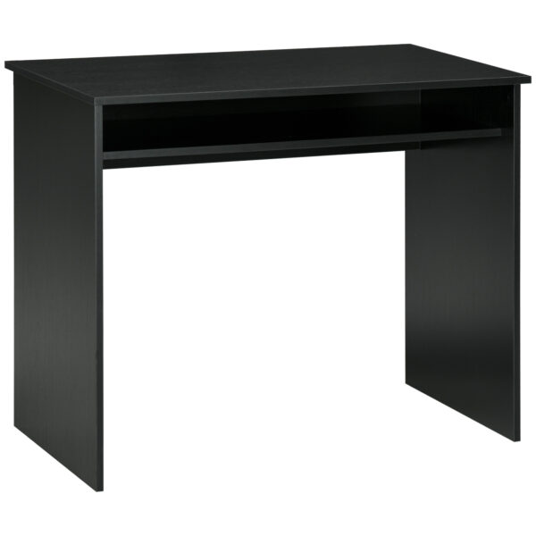 HOMCOM Computer Writing Desk with Storage Compartment Workstation Learning Center for Home Office 90W x 50D(cm) - Black Aosom UK