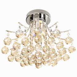 HOMCOM Crystal Chandelier w/ K9 Crystal Droplets, 3 Lights Mordern Style Ceiling Lamp for Living Room, Bedroom, Dining Room, Transparent Aosom UK