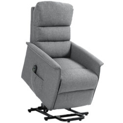 HOMCOM Electric Power Lift Recliner Chair with Spring Pack Seat, Fabric Recliner Armchair for Elderly w/ Footrest, Pockets Aosom UK