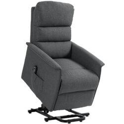 HOMCOM Electric Power Lift Recliner Chair with Spring Pack Seat, Fabric Recliner Armchair for Elderly with Footrest, Pockets Aosom UK