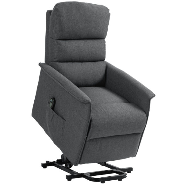 HOMCOM Electric Power Lift Recliner Chair with Spring Pack Seat, Fabric Recliner Armchair for Elderly with Footrest, Pockets Aosom UK