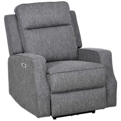HOMCOM Electric Recliner Armchair, Recliner Chair with Adjustable Leg Rest, USB Port, Charcoal Grey Aosom UK