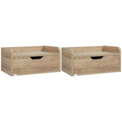 HOMCOM Floating Bedside Cabinet with Drawer, Wall Mounted Nightstands, Modern Bedside Table with Storage for Bedroom