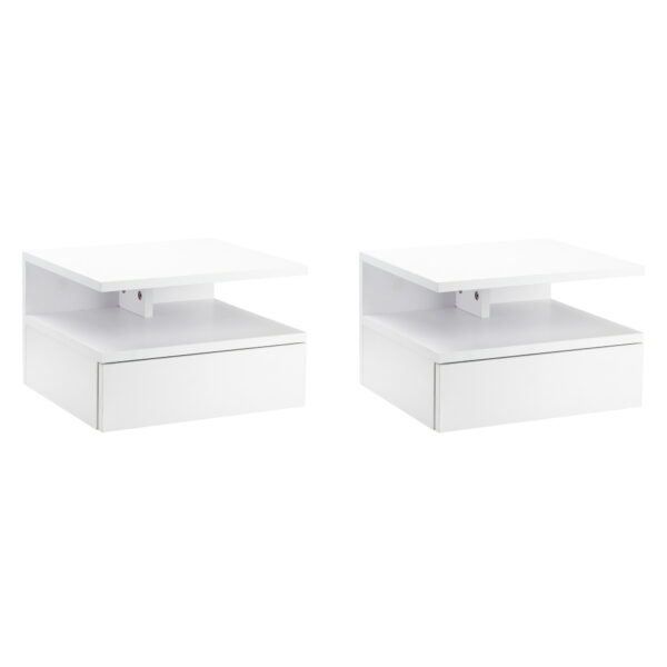 HOMCOM Floating Bedside Cabinet with Drawer and Open Shelf, Wall Mounted Nightstands, Bedside Table with Storage for Bedroom Aosom UK