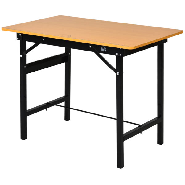 HOMCOM Foldable Garage Work Bench, Craft Table MDF Workstation, Heavy-duty Steel Frame with Ruler, Protractor Aosom UK