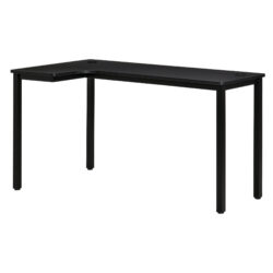 HOMCOM L-Shaped Gaming Desk, Computer Corner Desk with Cable Management, Home Office Workstation, 145 x 81 x 76cm, Black Aosom UK