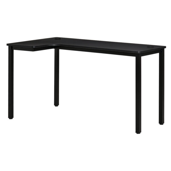 HOMCOM L-Shaped Gaming Desk, Computer Corner Desk with Cable Management, Home Office Workstation, 145 x 81 x 76cm, Black Aosom UK