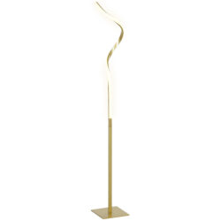 HOMCOM LED Floor Lamp with 3 Adjustable Brightness, Modern Standing Lamp with Foot Switch for Bedroom, Living Room, Gold Tone