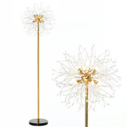 HOMCOM Modern Floor Lamp, Tall Standing Lamp with Dandelion-like Lampshade for Living Room Aosom UK