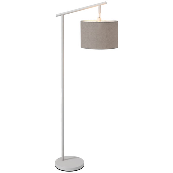 HOMCOM Modern Floor Lights with 350° Rotating Lampshade, Floor Standing Lamp for Living Room and Bedroom, LED Bulb Included, Grey Aosom UK