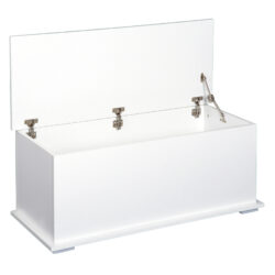 HOMCOM Ottoman Storage Box, Wooden Chest for Toys, Clothes, Bedding, Blanket Trunk with Lid, Seat Bench - White Aosom UK