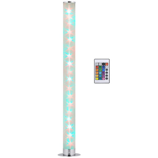 HOMCOM RGB Floor Lights with Dimmable LED, Remote, Floor Standing Lamp with 16 Colour Modes for Living Spaces & Gaming Rooms Aosom UK