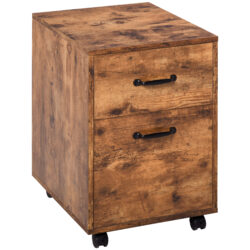 HOMCOM Rolling File Cabinet with 2 Drawers, Hanging File Folder, Home Office Under Desk Mobile Filing Organizer Aosom UK
