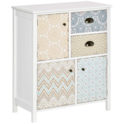 HOMCOM Shabby Chic Sideboard, Multi-Purpose Drawer Table, Storage Chest for Entryway or Living Room, Bedroom Furniture Organiser Unit