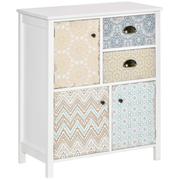 HOMCOM Shabby Chic Sideboard, Multi-Purpose Drawer Table, Storage Chest for Entryway or Living Room, Bedroom Furniture Organiser Unit