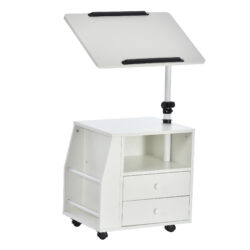HOMCOM Swivel Bedside Table, Multi-Functional End Table for Living Room, Nightstand for Bedroom Aosom UK