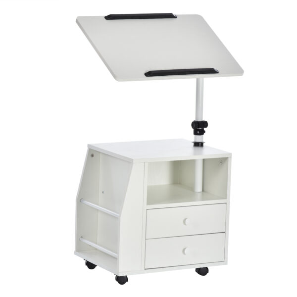 HOMCOM Swivel Bedside Table, Multi-Functional End Table for Living Room, Nightstand for Bedroom Aosom UK