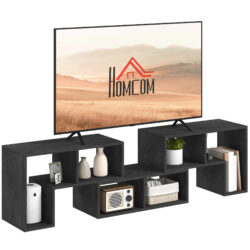 HOMCOM TV Stand for TVs up to 75 Inches, Free Combination TV Unit with Storage Shelves, Extendable Entertainment Centre for Living Room, Black