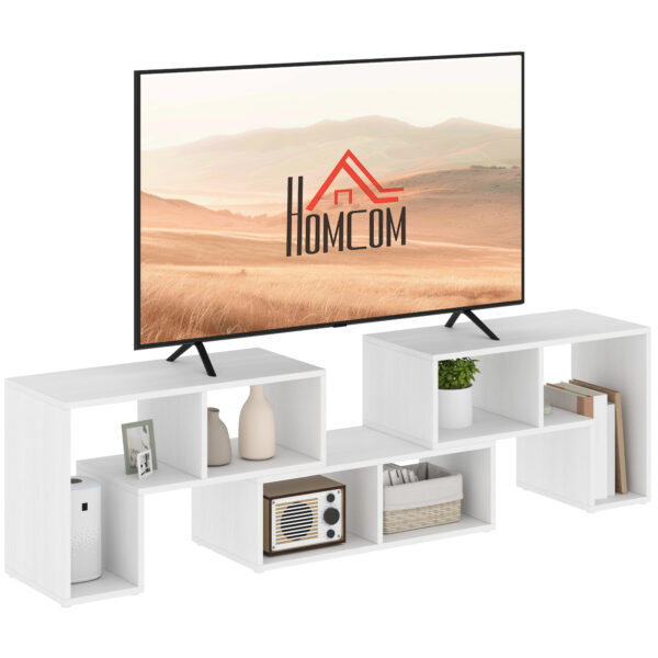 HOMCOM TV Stand for TVs up to 75 Inches, Free Combination TV Unit with Storage Shelves, Extendable Entertainment Centre for Living Room, White