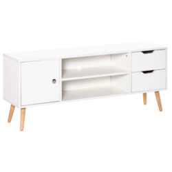 HOMCOM TV Trendsetter: Contemporary Media Unit for 42'' Screens, Cable Management, White Aosom UK