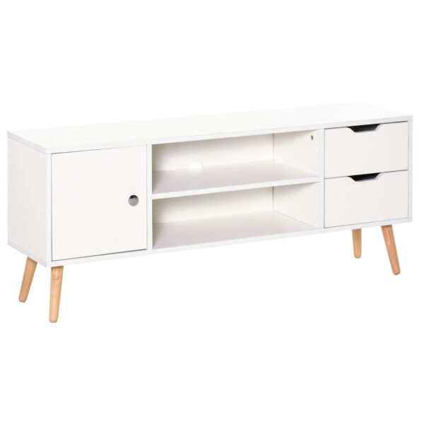 HOMCOM TV Trendsetter: Contemporary Media Unit for 42'' Screens, Cable Management, White Aosom UK