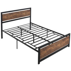 HOMCOM Twin Size Metal Bed Frame, Full with Headboard & Footboard, Strong Slat Support & Underbed Storage Space, No Box Spring Needed Aosom UK