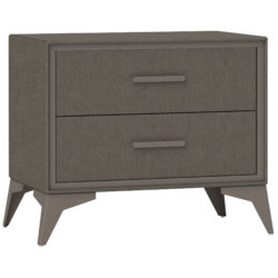 HOMCOM Velvet Bedside Table, Side Table with 2 Drawers, Modern Bedside Cabinet with Storage and Steel Legs for Bedroom, Living Room, Brown Aosom UK