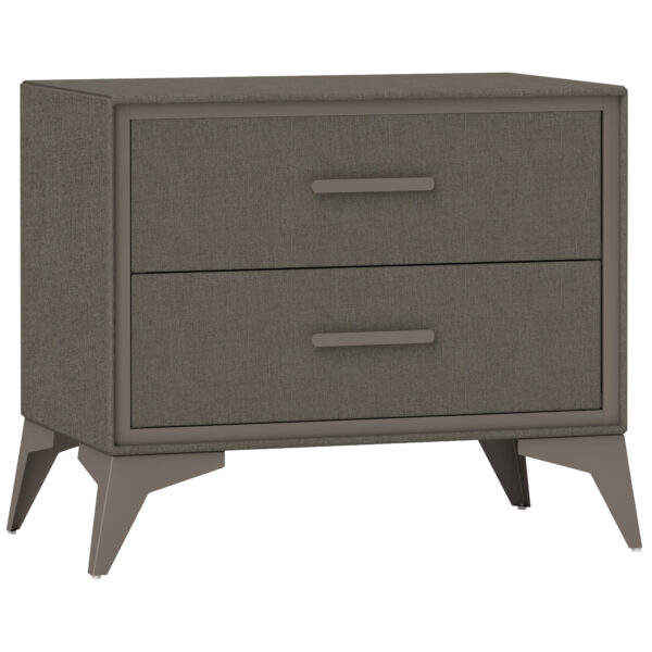 HOMCOM Velvet Bedside Table, Side Table with 2 Drawers, Modern Bedside Cabinet with Storage and Steel Legs for Bedroom, Living Room, Brown Aosom UK