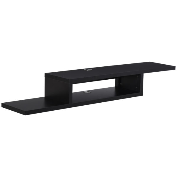 HOMCOM Wall Mounted Media Console, Floating TV Stand Component Shelf, Entertainment Center Unit, Black Aosom UK