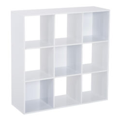 HOMCOM Wooden Cabinet Freestanding Open Cabinet with 9 Cubes, Storage for Bedroom, Living Room, Study, Office, White Aosom UK