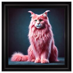Hankinson Pink Maine Coon Cat Wall Art In Black Frame