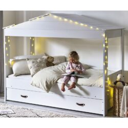 Helix Wooden Children Lower Sleeper Bed With 1 Drawer In White