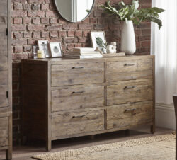 Heritage - Reclaimed Pine 6 Drawer Chest of Drawers - Pine - Wooden - Happy Beds