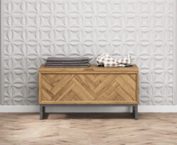 Herringbone Solid Oak Blanket box