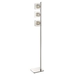 Holland Clear Glass Floor Lamp In Chrome