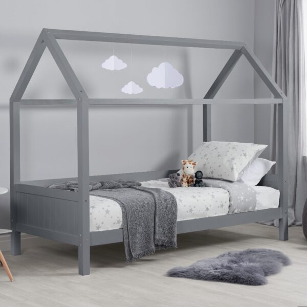 Home - Single - Kids Treehouse Bed - Grey - Wood - 3ft - Happy Beds