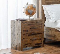 Hoxton - 2 Drawer Bedside Table - Oak - Wooden - Happy Beds