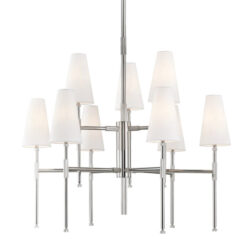 Hudson Valley Lighting Bowery 9 Light Chandelier in Polished Nickel