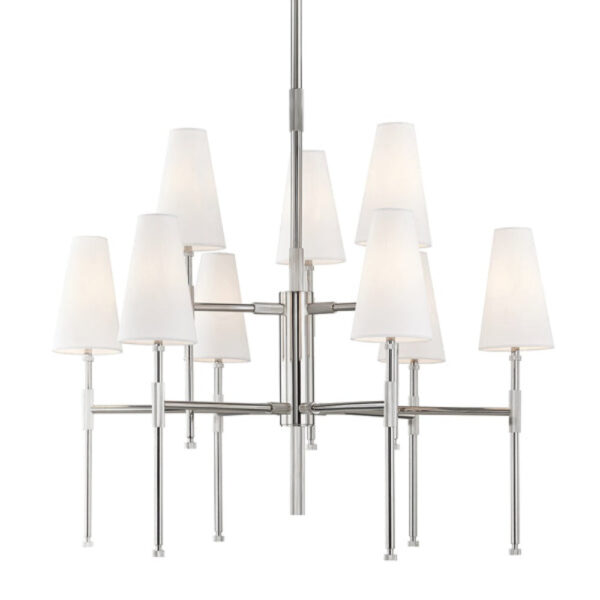 Hudson Valley Lighting Bowery 9 Light Chandelier in Polished Nickel