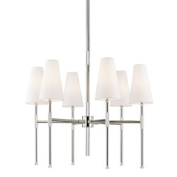 Hudson Valley Lighting Bowery Brass 6 Light Chandelier (3728-PN-CE)