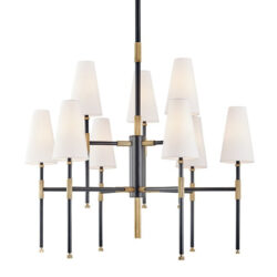 Hudson Valley Lighting Bowery Brass 9 Light Chandelier