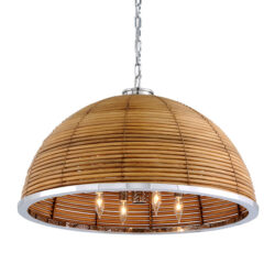 Hudson Valley Lighting Carayes Rattan And Stainless Steel 8lt Chandelier