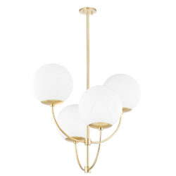 Hudson Valley Lighting Carrie 4 Light Chandelier in Aged Brass